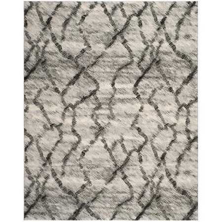 Safavieh 4 x 6 ft. Small Rectangle Contemporary Retro Light Grey and Black Shag Rug RET2144-7990-4